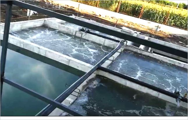 桂林印染厂污水处理设备施工现场